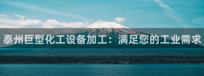 新宝GG平台招商：泰州巨型化工设备加工：满足您的工