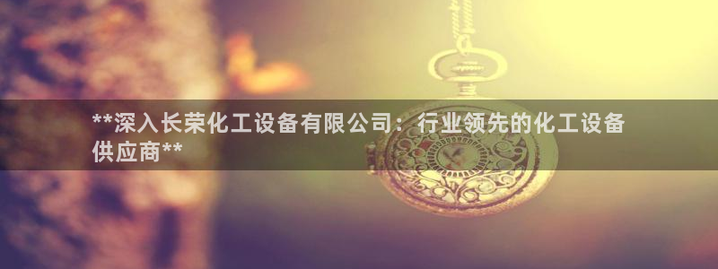 新宝gg奇迹登录：**深入长荣化工设备有限公司：行